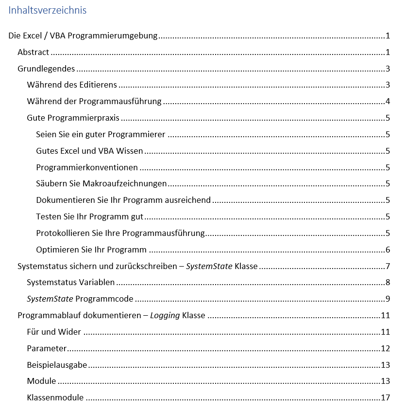 Excel VBA Programmierumgebung